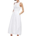 Madewell Melody Bubble Hem Smocked Midi Dress White Size XS Photo 1