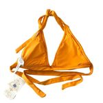 Becca Women's Santorini Amari Halter Bikini Swim Top Orange Burst M Photo 2