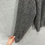 Zara trafaluc sweater womens medium gray balloon sleeve ribbed knit oversized Photo 2