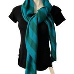 Charlie Paige NWT,  Striped Scarf Foulard Raye, Teal and Green Photo 0