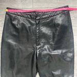 Lands' End VINTAGE Lands’ End 100% Lambskin Black Straight High Rise Leather Pants Size 12 Photo 6