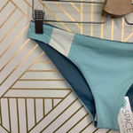 l*space L* Johnny Classic Bikini Bottom in Teal Blue and White Size US Large Photo 1
