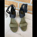 Frēda Salvador Military Green/Black Suede Cage Sandals Size 9 Black Photo 1
