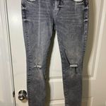 CAbi  Distressed Ripped Grunge Gray Acid Wash Fitted CasualHigh Skinny Jeans Sz 6 Photo 2