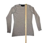 Quinn Women's Heather Brown Long Sleeve/Sweater with Gray Accent, 100% Cashmere Size M Photo 6