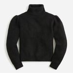 J.Crew Cropped Puff Sleeve Turtleneck Sweater Black Wool Alpaca NWT Size 2X Photo 0