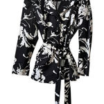 Chico's  Women Size 2 Floral Tie Around Jacket Lightweight City Office Business Photo 0