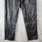 Vintage Womens Black 100% Genuine Leather Pants Korea Size 12 Photo 9