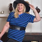 O/S Black Straw Canvas 1940s Vintage Hat Costume Photo 1