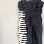 BCBGMAXAZRIA  Black Satin Strapless Mini Dress Size 0 Photo 3