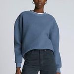 Everlane ReNew Teddy Sherpa Oversized Crew Sweatshirt Pullover Blue- Size Small Photo 0