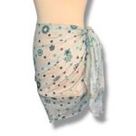 None Sheer Scarf Boho Floral Polka Dot Wrap Tan Green Versatile Beach Sarong Cover Up Photo 11