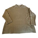 ZARA Knit Oversized Sweater Gray Green Ribbed Hem Crew Neck Size Small Photo 0