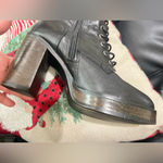 Steve Madden  Size 6 Nitefall Black Leather Heeled Lace-Up Knee High Combat Boots Photo 5