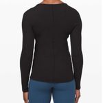 Lululemon Close Call Long Sleeve Henley Top Solid Black Pullover Small V Neck Photo 2