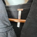 Free People  Black Lace Hooded Ruffle Jacket Snap Button Women's Size Extra Small Photo 7