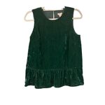 J.Crew Emerald Green Velvet Sleeveless Top, Sz 2 Photo 3