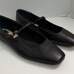 Dolce Vita Reyes Mary Jane Ballet Flats Leather Square Toe Buckle Black Silver Size 11 Photo 0