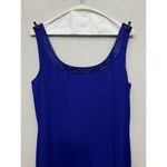 Alex Evenings Maxi Gown Dress Size 10 Set Jacket Blue Beaded Sleeveless Wedding Photo 4