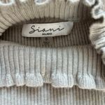 Siani Milano Sweater Womens Small Cream Ribbed Paisley‎ Sheer Romantic Preppy Black Photo 7