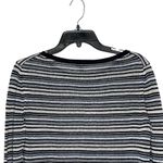 Talbots  Sweater Size Small White‎ Navy Blue Striped 100% Linen Knit Womens Photo 5