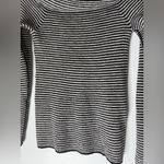 Madewell  XS alpaca blend off the shoulder sweater black stripe fitted top Photo 2