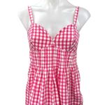 Burberry Women's Pink White Plaid Checkered Sleeveless Peplum Tunic Tank Top 4 Photo 0
