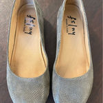 French Sole FS/NY Women's Zeppa Suede Ballet Flat Wedge Taupe Wave Size 6 Luxury Gray Photo 0