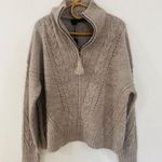 360 Cashmere wool Alpaca blend half zip sweater in oatmeal NWT Photo 1