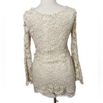 Boho Cream crochet Long bell sleeve mini dress Size L Photo 1