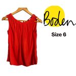 Boden USA Boden Women's Top Orange Coral Sleeveless Tie Back Spring Summer Boho Size 6 EUC Photo 1