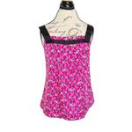 Loft Ann Taylor Ribbon Straps Geometric Camisole Tank Top Pink Size Small Spring Photo 3