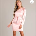 Red Dress Boutique Aaakaa Wish For More One Shoulder Ruffle Satin Dress Blush M Photo 1