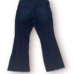 NYDJ Jeans Bootcut Flared Blue Dark Wash Flextuck Technology Raw Hem Fringe 10 Photo 1