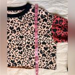 Beach Riot  Pink & Red Leopard Heart Print Cropped Ava Crewneck Sweatshirt- Large Photo 6