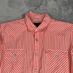Ralph Lauren Shirt Coral White Striped Western Button Down Long Sleeve Size 10 Photo 3
