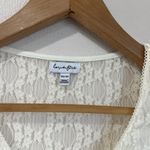 Love Fire Lace Tie Front Peplum Top Ivory Long Sleeve Feminine Romantic XS Photo 3