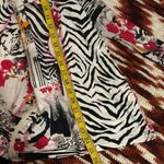 Y2K Streetwear Whimsygoth Boho Patchwork Zebra Zip Up Jacket Top Shirt Blouse Sweatshirt Studs Mock Turtle Neck Long Sleeve Photo 5