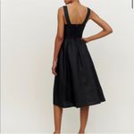Reformation  Tagliatelle Linen Dress Black midi dress NEW Photo 3