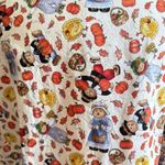 Vintage Handmade lab coat tunic Fall Thanksgiving pilgrims turkey nurse teacher Orange Size XL Photo 2