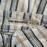 Anthropologie Pilcro & the Letterpress white, blue & brown striped High-Rise Bootcut jeans 26 Photo 6