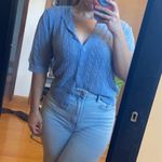 Verge Girl Button-Front Blue Knit Top Photo 1