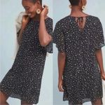 Cloth & Stone  Anthropologie Fun Print Shift Dress Black White Size Small Petite Photo 1