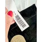 NWT Quilted Koala Crushed Velvet Midi East West Bag w/ Gold Glitter Heart Strap Black Photo 9