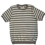 Alfred Dunner  taupe and white striped short sleeved roundneck sweater, size S Photo 0