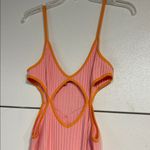VRG GRL WOMENS RIBBED KNIT MAXI DRESS CUTOUT PINK ORANGE LARGE Photo 3