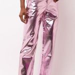 AMYLYNN Metallic Pink Straight Leg Trousers Photo 0