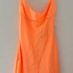 ZARA  Satin Effect Cut Out Mini Dress Tangerine Orange Size Medium Photo 0