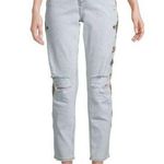 Driftwood Jeans Women’s Gizelle Geometric Embroidered Light Wash Ripped Ankle 29 Photo 0