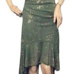 Taboo Vintage 1990s Green Sparkly Dress Asymmetrical Hem Stretchy Photo 0